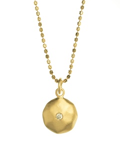 Mini Diamond Disc Necklace